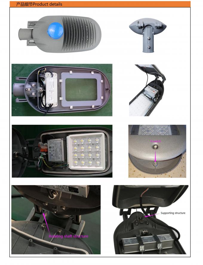 Perlengkapan Penerangan Jalan Hemat Energi Struktur 50w tulang rusuk memancar ke belakang 2
