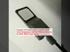 Lampu jalan LED luar dalam suhu warna 3000K-6000K dan efisiensi 130-190lm / w untuk kisaran daya 30W-300W