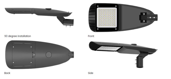 Lampu Jalan Fabrikasi Aluminium Modern 220v Dengan Kaca Tempered 5mm Smart Sensor