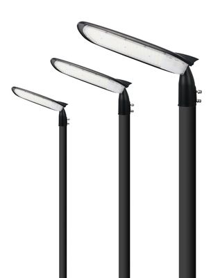 Penghematan Energi Efisiensi Tinggi IP65 Aluminium Rumah Lampu Jalan Dengan Kaca Hitam