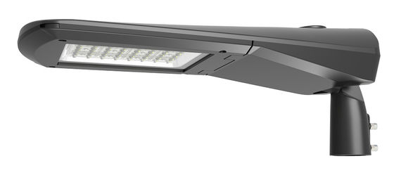Dimmable 120lm/W 3000k Ra80 IK08 Die Casting Aluminium Led Street Light IP66 Hitam Warna Untuk Jalan Utama
